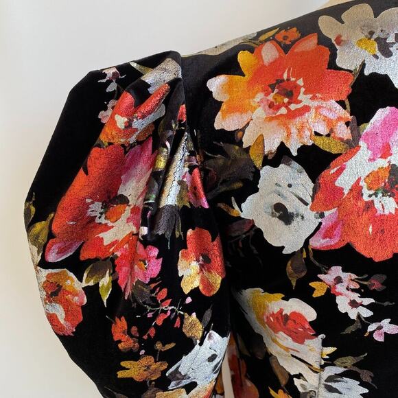 Bronx and Banco Floral Velvet mini dress sz XS - Picture 9 of 13